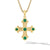 Shipwreck Cross Amulet in 18K Yellow Gold with Emeralds