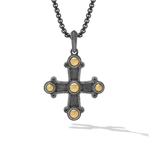 Shipwreck Cross Amulet in Sterling Silver with 18K Yellow Gold