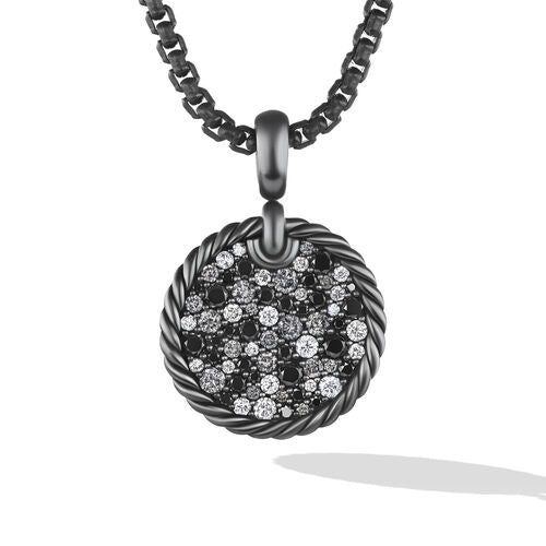 DY Elements Space Pendant in Blackened Silver with Pavé Diamonds