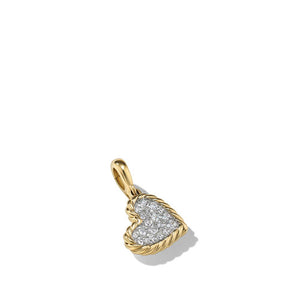 DY Elements Heart Pendant in 18K Yellow Gold with Pavé Diamonds