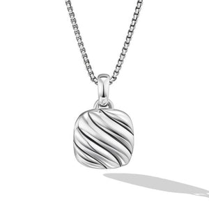 Sculpted Cable Square Locket in Sterling Silver, 22.5mm