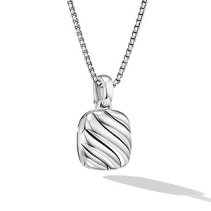 Sculpted Cable Square Locket in Sterling Silver, 22.5mm
