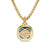 Albion Pendant in 18K Yellow Gold with Turquoise and Diamonds, 11mm