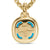 Albion Pendant in 18K Yellow Gold with Turquoise and Diamonds, 11mm