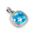 Albion Pendant in Sterling Silver with Blue Topaz and Diamonds, 11mm