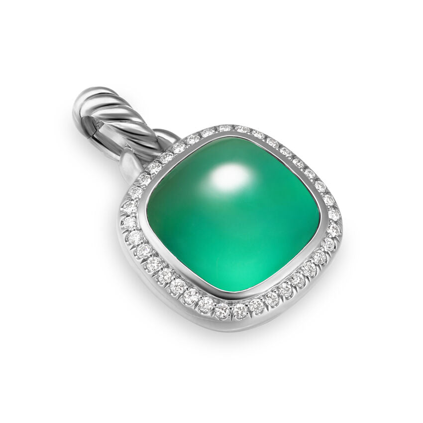 Albion Pendant in Sterling Silver with Lagoon Orchid and Diamonds, 11mm