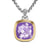 Albion Pendant in Sterling Silver with 18K Yellow Gold and Amethyst, 15mm