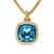 Albion Pendant in 18K Yellow Gold with Hampton Blue Topaz and Diamonds, 15mm