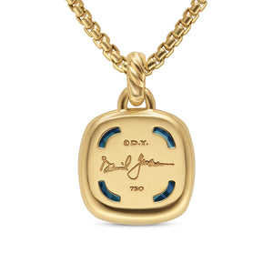 Albion Pendant in 18K Yellow Gold with Hampton Blue Topaz and Diamonds, 15mm