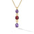 Marbella Y Pendant in 18K Yellow Gold with Amethyst and Rhodolite Garnet, 57.8mm