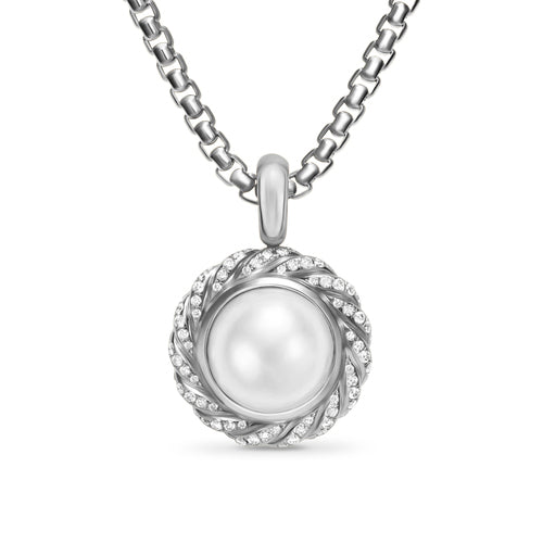 Pearl Classics Cable Halo Amulet in Sterling Silver with Diamonds