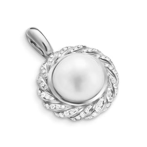 Pearl Classics Cable Halo Amulet in Sterling Silver with Diamonds