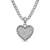 Pavé Heart Amulet in Sterling Silver with Diamonds, 15.6mm