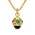 Renaissance Amulet in 18K Yellow Gold with Black Onyx and Tsavorites, 29mm