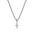 Micro Pavé Cross Amulet in Sterling Silver with Diamonds, 8mm