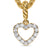 Micro Pavé Open Heart Amulet in 18K Yellow Gold with Diamonds, 6.8mm