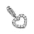 Micro Pavé Open Heart Amulet in Sterling Silver with Diamonds, 6.8mm
