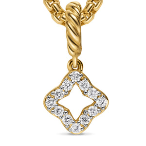 Micro Pavé Quatrefoil Amulet in 18K Yellow Gold with Diamonds, 7.4mm