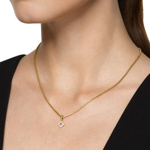 Micro Pavé Quatrefoil Amulet in 18K Yellow Gold with Diamonds, 7.4mm