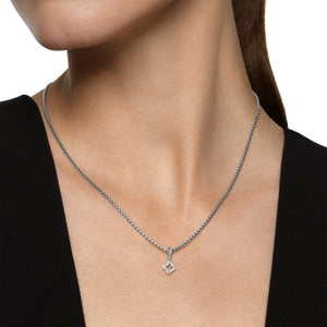 Micro Pavé Quatrefoil Amulet in Sterling Silver with Diamonds, 7.4mm