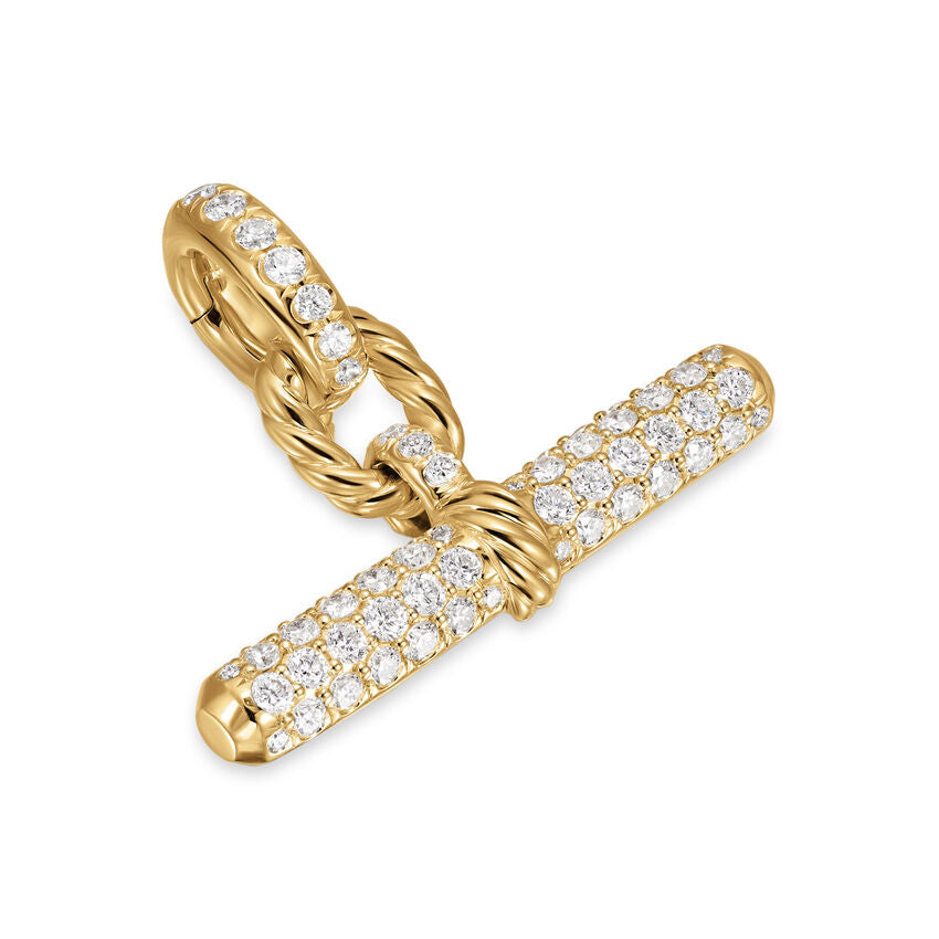 DY Madison Toggle Pendant in 18K Yellow Gold with Diamonds, 20.2mm
