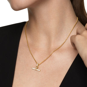 DY Madison Toggle Pendant in 18K Yellow Gold with Diamonds, 20.2mm
