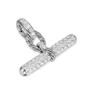 DY Madison Toggle Pendant in Sterling Silver with Diamonds, 20mm