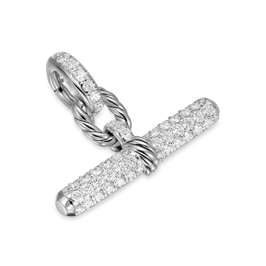DY Madison Toggle Pendant in Sterling Silver with Diamonds, 20mm