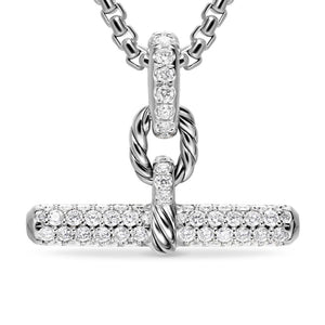 DY Madison Toggle Pendant in Sterling Silver with Diamonds, 20mm