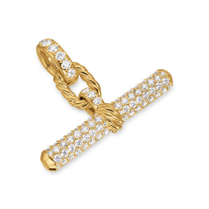 DY Madison Toggle Pendant in 18K Yellow Gold with Diamonds, 29mm