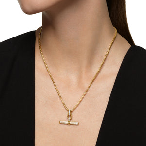 DY Madison Toggle Pendant in 18K Yellow Gold with Diamonds, 29mm
