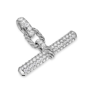 DY Madison Toggle Pendant in Sterling Silver with Diamonds, 29mm