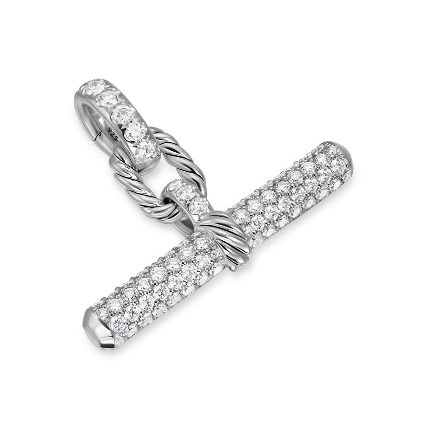 DY Madison Toggle Pendant in Sterling Silver with Diamonds, 29mm
