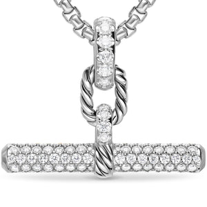 DY Madison Toggle Pendant in Sterling Silver with Diamonds, 29mm