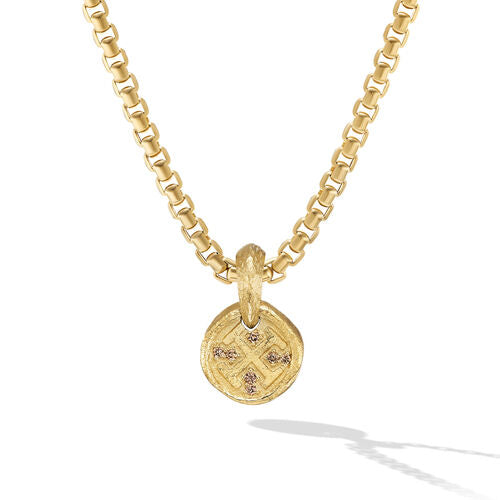 Shipwreck Coin Amulet in 18K Yellow Gold with Cognac Diamonds