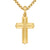 Deco Cross Pendant in 18K Yellow Gold, 34mm