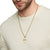 Deco Cross Pendant in 18K Yellow Gold, 34mm