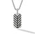 Chevron Tag in Sterling Silver with Black Onyx, 27mm
