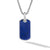 Chevron Tag in Sterling Silver with Lapis Lazuli, 27mm