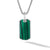 Chevron Tag in Sterling Silver with Malachite, 27mm