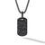 Chevron Tag in Black Titanium with Sterling Silver and Black Diamonds, 27mm