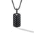 Chevron Tag in Black Titanium with Sterling Silver and Black Diamonds, 27mm
