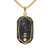 Faceted Amulet in 18K Yellow Gold with Forged Carbon, 36.3mm