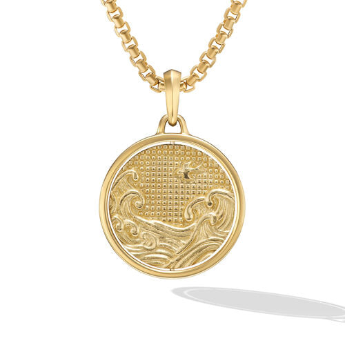 Water and Fire Duality Amulet in 18K Yellow Gold