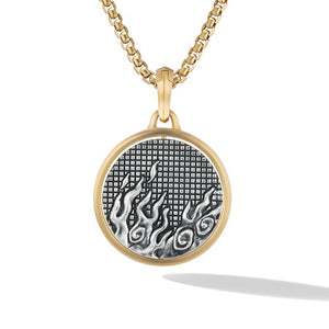 Water and Fire Amulet Enhancer in Silver and Yellow Gold