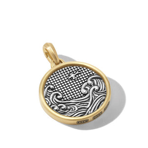 Water and Fire Amulet Enhancer in Silver and Yellow Gold