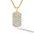Sculpted Cable Tag in 18K Yellow Gold with Diamonds, 27mm