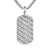 Sculpted Cable Tag in Sterling Silver with Diamonds, 27mm