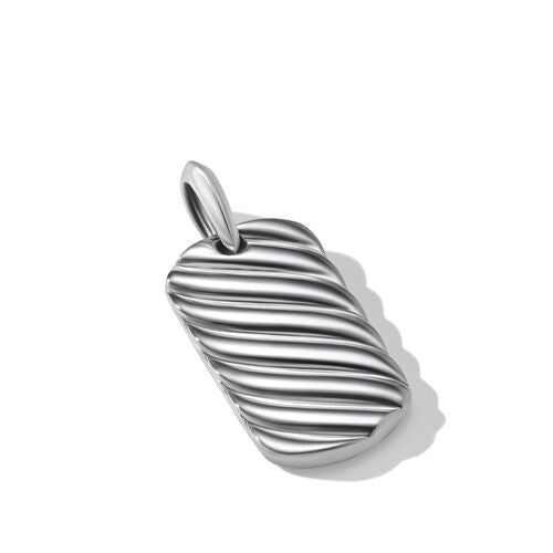 Sculpted Cable Tag in Sterling Silver