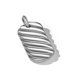 Sculpted Cable Tag in Sterling Silver